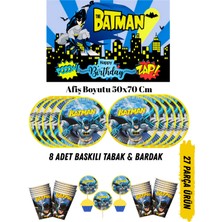 Batman Betmen Temalı Doğum Günü Tabak , Bardak , Afiş Seti