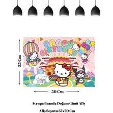 Hello Kitty Temalı Doğum Günü Afişi Friends
