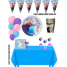 Frozen Elsa 8 Kişilik Doğum Günü Parti Süsleri Seti