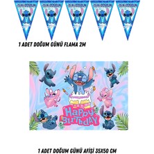 Stitch Lilo Stic Angel Karakter Tema Uyumlu Afiş Flama Set