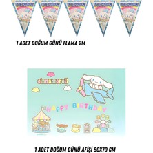 Cinnamoroll Cinnamon Karakter Tema Uyumlu Afiş Flama Set