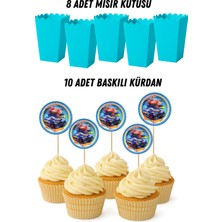 Hotwhels Ateşli Tekerler Temalı Doğum Günü Mısır Kutusu Baskılı Kürdan Seti