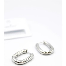 ModaSize Oval Halka Küpe - Gümüş