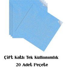 Mavi Renkli Düz Doğum Günü Peçetesi