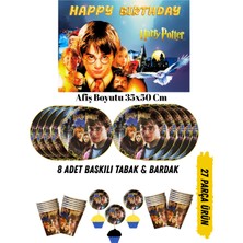 Harry Potter Hogwarts Temalı Doğum Günü Tabak , Bardak , Afiş Seti