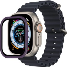 Eco Port Apple Watch Ultra 49MM Alüminyum Kasa Cam Ekran Koruyucu - Mor