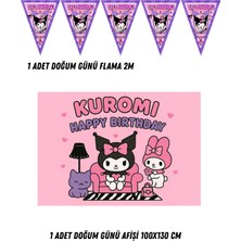 Kuromi Karakter Tema Uyumlu Afiş Flama Set