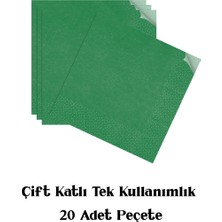 Yeşil Renkli Düz Doğum Günü Peçetesi