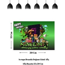 Minecraft Temalı Doğum Günü Afişi