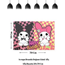 Kuromi My Melody Melodi Temalı Doğum Günü Afişi 50x70