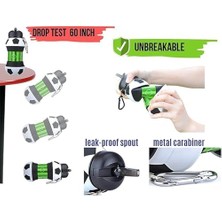 Katlanabilir Silikon Su Şişesi, 550ML Katlanabilir Su Şişesi, Karabinalı, Bpa Içermeyen, Açılır Kapaklı, Futbol Topu Desenli, Okul, Kamp ve Hediye Için