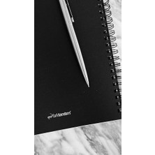 Spiralli Defter, Siyah Kapaklı, A5 Boyutunda (15X21 Cm), 100 Yaprak (Kareli)
