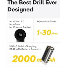 Kablosuz Fırçasız Matkap Seti, Mükemmel Görünüm, Gizli Toka, Benzersiz LED Ekran, Akıllı Dijital Ekran, Güvenli, Zarif ve Pratik, Ev/günlük Kullanım Için Yüksek Kaliteli Matkap Seti