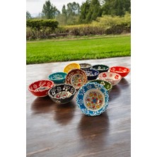 Otogar Çini El Yapımı 12 Adet Seramik Kase - 8 cm