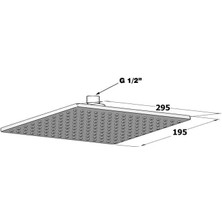 Tepe Duş Başlığı 29,5X19 cm KTD122