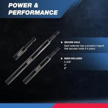 11403A Manyetik Uç Tutucu Seti | 3 Parça - 2-3/8, 4 ve 6 | Premium Cr-V Çelik | 1/4 Inç Altıgen Şaft Tasarımı