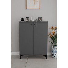 Alpa Ev Mobilya 3 Raflı Kapaklı Ayakkabılık Dolabı Modern Çok Amaçlı Vestiyer & Antre Dolabı