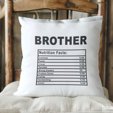 Qoeuyl Boutique Brother Nutrition Facts Abi Erkek Kardeş Baskılı Elyaf Dolgulu Hediyelik Yastık