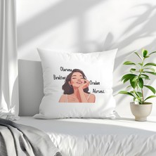Qoeuyl Boutique Oluruna Bıraktım Oradan Alırsınız Baskılı Hediyelik Elyaf Dolgulu Saten Dekoratif Yastık