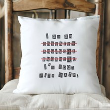 Qoeuyl Boutique I'm Good With Math Sayısalcı Baskılı Elyaf Dolgulu Hediyelik Yastık