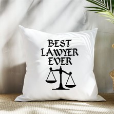 Qoeuyl Boutique Best Lawyer Ever Avukat Baskılı Elyaf Dolgulu Hediyelik Yastık
