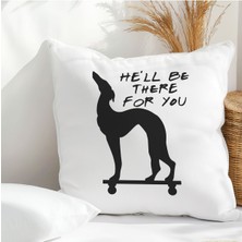 Qoeuyl Boutique He'll Be There For You Baskılı Friends Hediyelik Elyaf Dolgulu Dekoratif Yastık