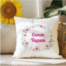 Qoeuyl Boutique Canım Teyzem Baskılı Teyze Hediyelik Elyaf Dolgulu Dekoratif Yastık