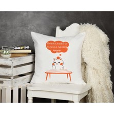 Qoeuyl Boutique Sanki Elektrik Süpürgesiyiz Baskılı Komik Hediyelik Elyaf Dolgulu Saten Dekoratif Yastık