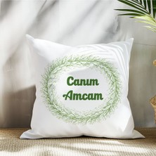 Qoeuyl Boutique Canım Amcam Baskılı Amca Hediyelik Elyaf Dolgulu Dekoratif Yastık