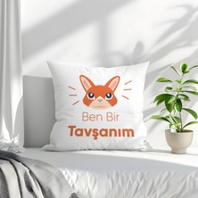Qoeuyl Boutique Ben Bir Portakalım Baskılı Eş Sevgili Arkadaş Hediyelik Elyaf Dolgulu Dekoratif Yastık