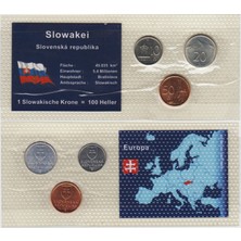 Banknoting Slovakya 3 Lü Set 1-20-50 Haleru 2001-2002 Pvc Föy Içinde Hepsi Çil.