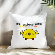Qoeuyl Boutique Beni Sadece Dedikodu Için Arayın Baskılı Komik Hediyelik Elyaf Dolgulu Saten Dekoratif Yastık