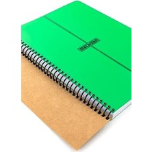 Primary Serisi, A4, 6 Konulu (3 Kareli, 3 Çizgili) 180 Yaprak Pp Kapaklı Spiralli Defter, Yeşil