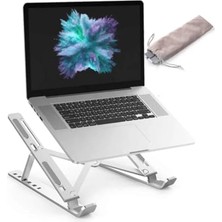 Ilkatech ILKA07 Taşınabilir 7 Kademeli Laptop Stant Bilgisayar Stant Notebook Stant Tüm Laptoplarla Uyumlu Bilgisayar Standı Taşınabilir Metal Kaymaz Stant Dizüstü Bilgisayar Stantı