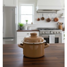 Alev Emaye Mini Tencere Yumurta Haşlama Mama ve Sos Tenceresi 12CM 900ML