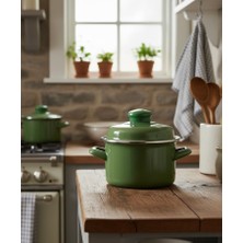 Alev Emaye Mini Tencere Yumurta Haşlama Mama ve Sos Tenceresi 12CM 900ML