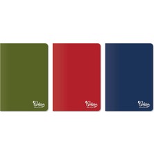 Colors Ofis Serisi, A4 60 Yaprak Çizgisiz Karton Kapaklı Defter 3'lü Paket, Kırmızı, Navy, Yeşil