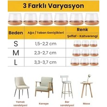 24 Adet Yuvarlak Papucu (2.3–2.7 Cm) – Şeffaf Silikon Kalın Keçeli, Gürültü Önleyici ve Zemin Koruyucu Mobilya Ayak Kılıfı