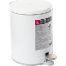 Çöp Kovası Pedallı 6 Lt Beyaz Içi Gri