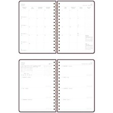 2025-2026 A5 Spiralli 16 Aylık Akademik Ajanda - Bordo