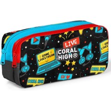 Siyah Mavi Gamer Iki Bölmeli Kalem Çantası - Erkek Çocuk