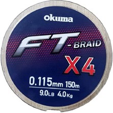 Okuma Ft-*4 Braided Line 150 mt Grey Örgü Ip