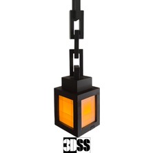 3DSS Minecraft Işık Feneri | LED Mum Dahil | Dekoratif Askılı Masaüstü Lamba | Minecraft Fener