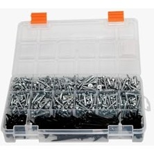 555 Adet 16 Çeşit Matkap Uçlu Vida Seti, Yhb Akıllı Vida,ysb Akıllı Vida ve Alçıpan Vidası