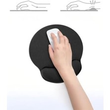 Bilek Destekli Konfor Kaymaz Ergonomik Mouse Pad Siyah Siyah