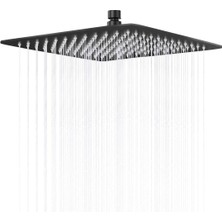 Tepe Duş Başlığı Kare Slim 304 Metal 20X20 cm KTD101 (Mat Siyah)