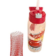 Lüks Pipetli Kırmızı Araba Desenli Matara 500ML Mono TP726