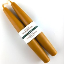 Mum (2 Adet) Şamdan Mumu Mermi Formunda Masa Mumu 22 cm Bees Wax