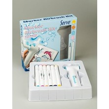 Aırbrush Kıt 12 Keçeli Kalem Ile Birlikte