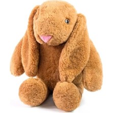 Özgüner Oyuncak Peluş Tavşan 40 cm Uzun Kulaklı Yumuşak Uyku Arkadaşı, Ponçik Sarkık Kulaklı Doldurulabilir Oyuncak (Kahverengi)